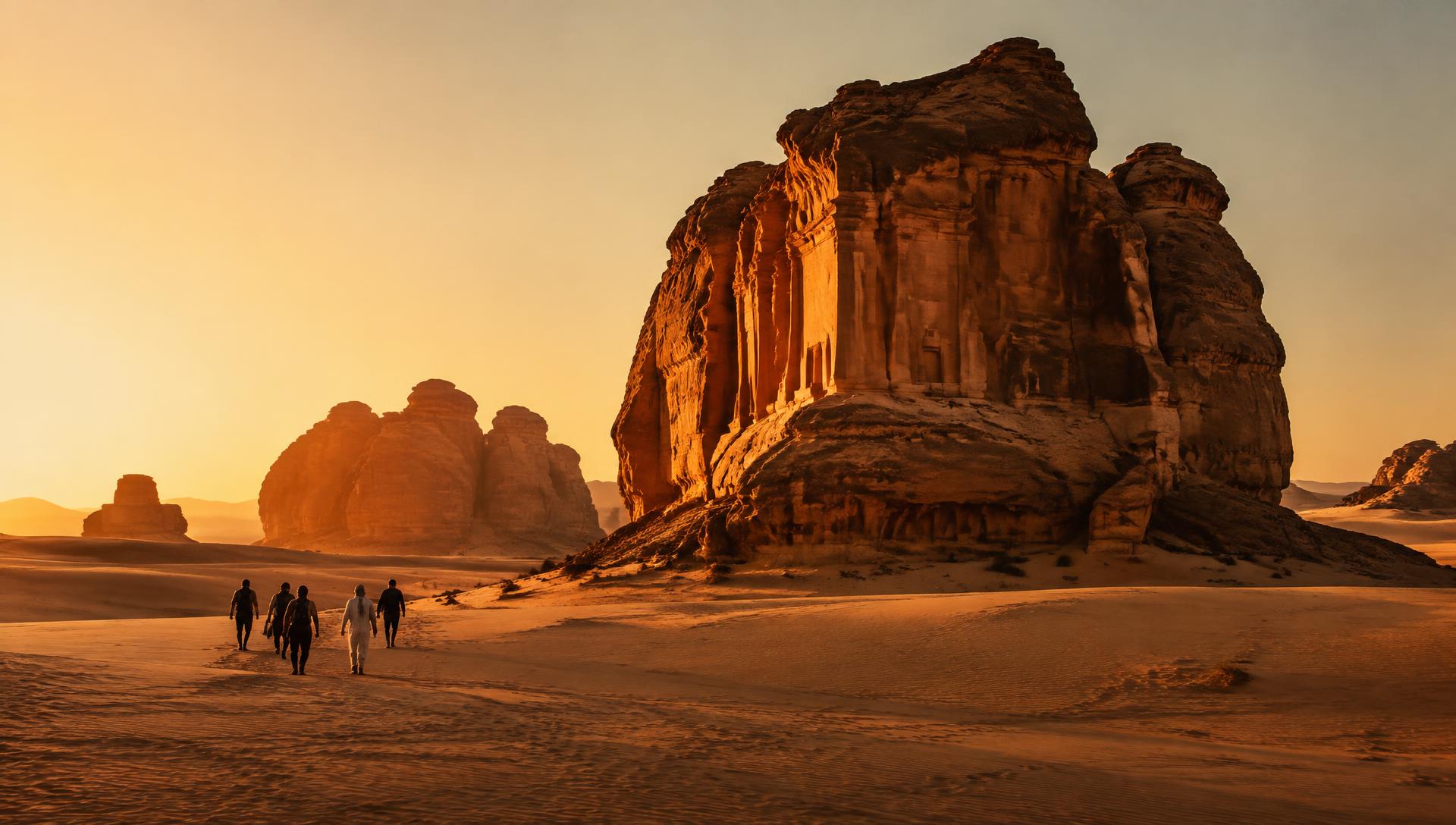 AlUla sandstone at sunset